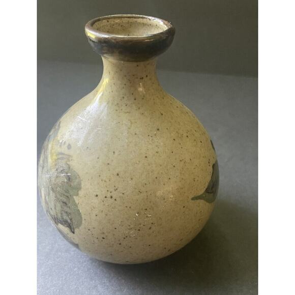 Vintage Studio Pottery Handcrafted Stonewear Speckled Artisan Bud Vase 4.5” - Picture 6 of 9